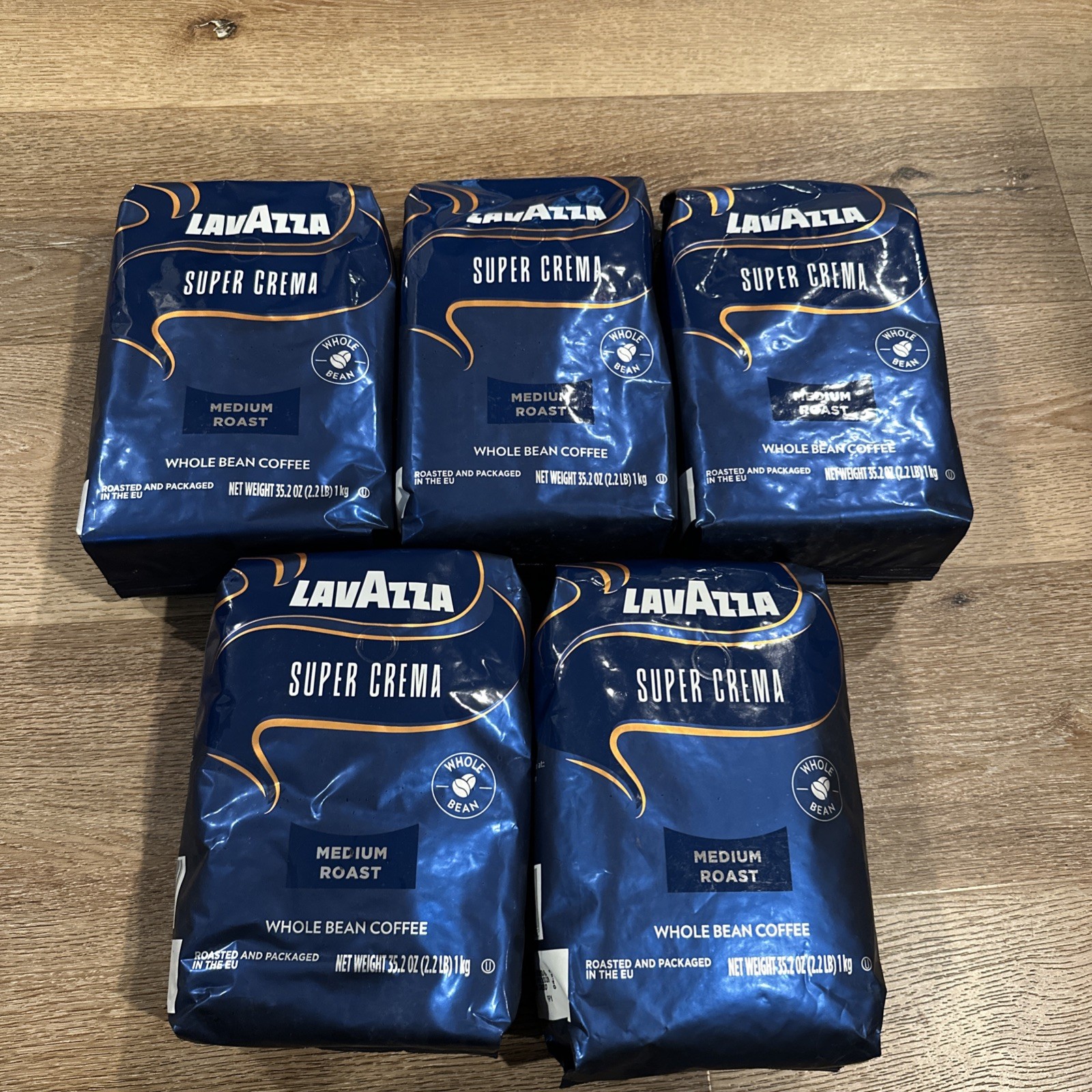 Super Crema Espresso Medium Roast Whole Bean Coffee, 2.2-Pound Bag 5-Pack