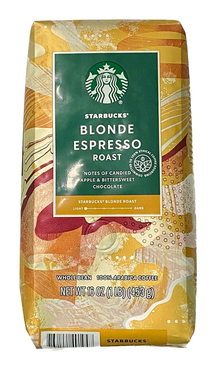 Starbucks Blonde Espresso Roast Light Roast Whole Bean Coffee 1 lb Light Roast