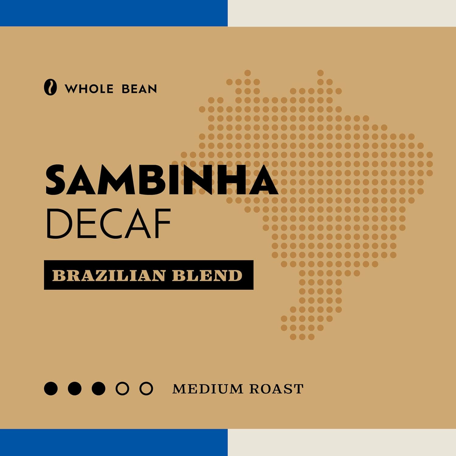 Decaf Whole Bean Coffee – Medium Roast, Swiss Water Process, 12oz