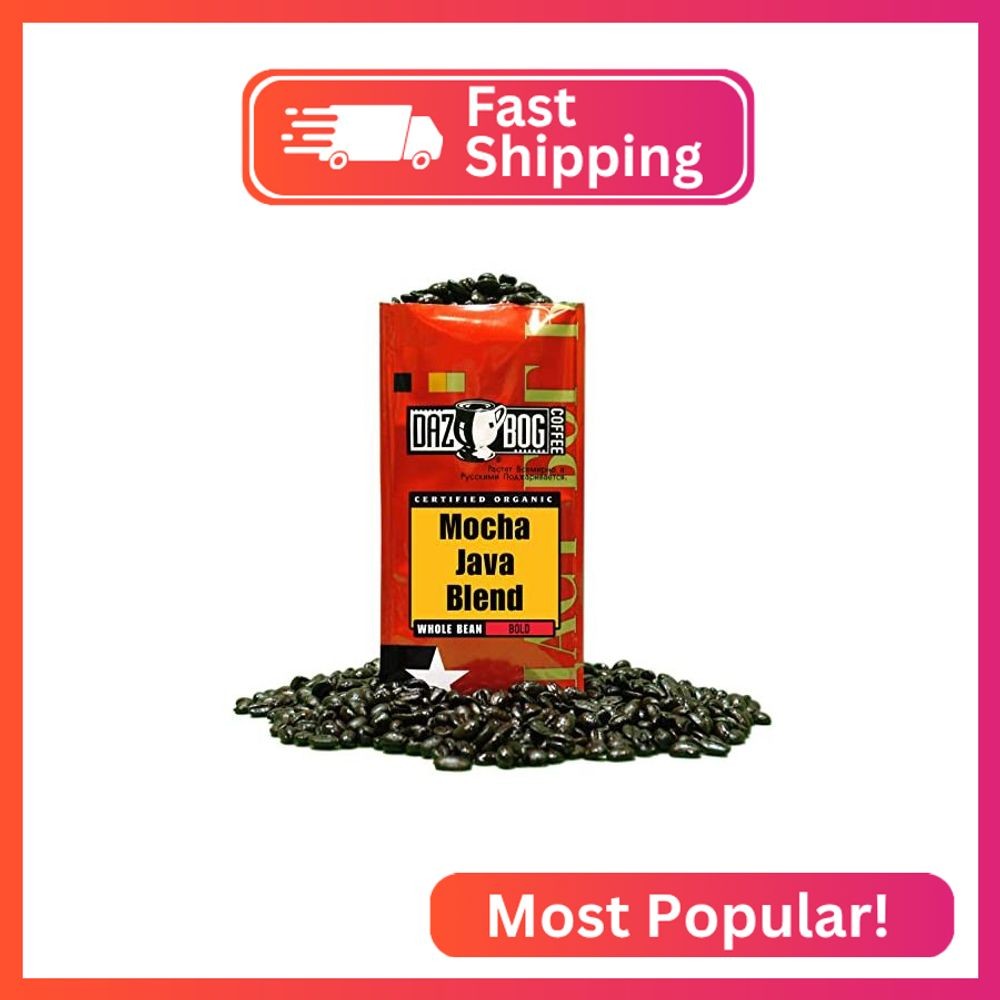 Dazbog Coffee/Organic Mocha Java Blend/Whole Bean Coffee / 11 oz. / Chocolate Ov