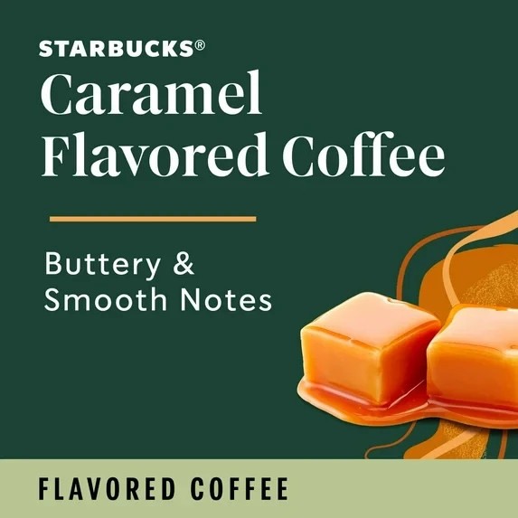 Starbucks Arabica Beans Caramel, Naturally Flavored, Ground Coffee, 11oz USA