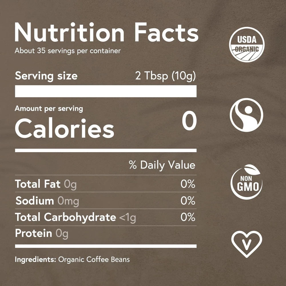 Fabula Low Acid Organic Coffee Beans Medium Roast 12 oz Non-GMO
