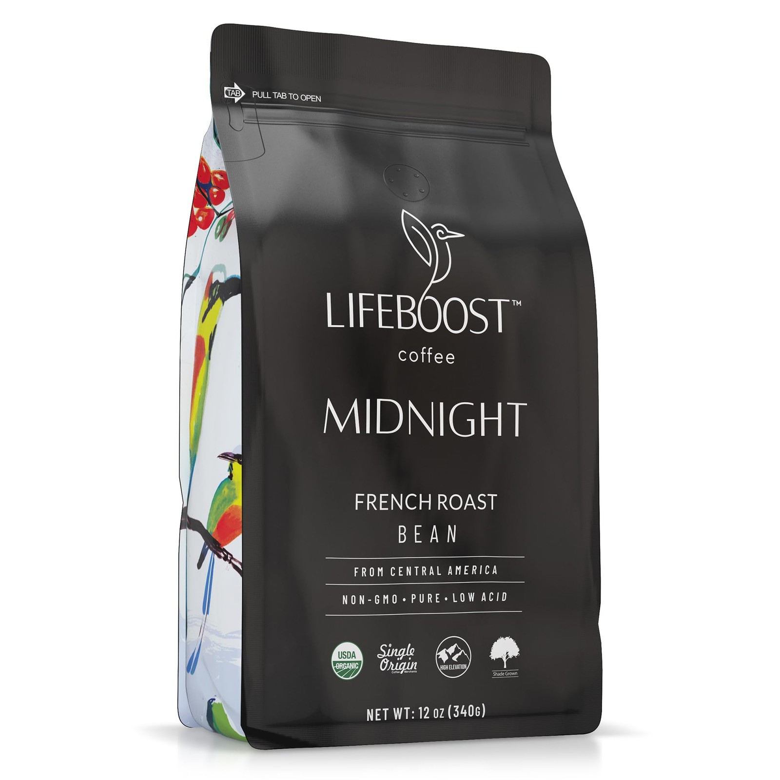 French Roast Coffee Beans Low Acid Organic USDA Shade Grown Nicaragua 12oz