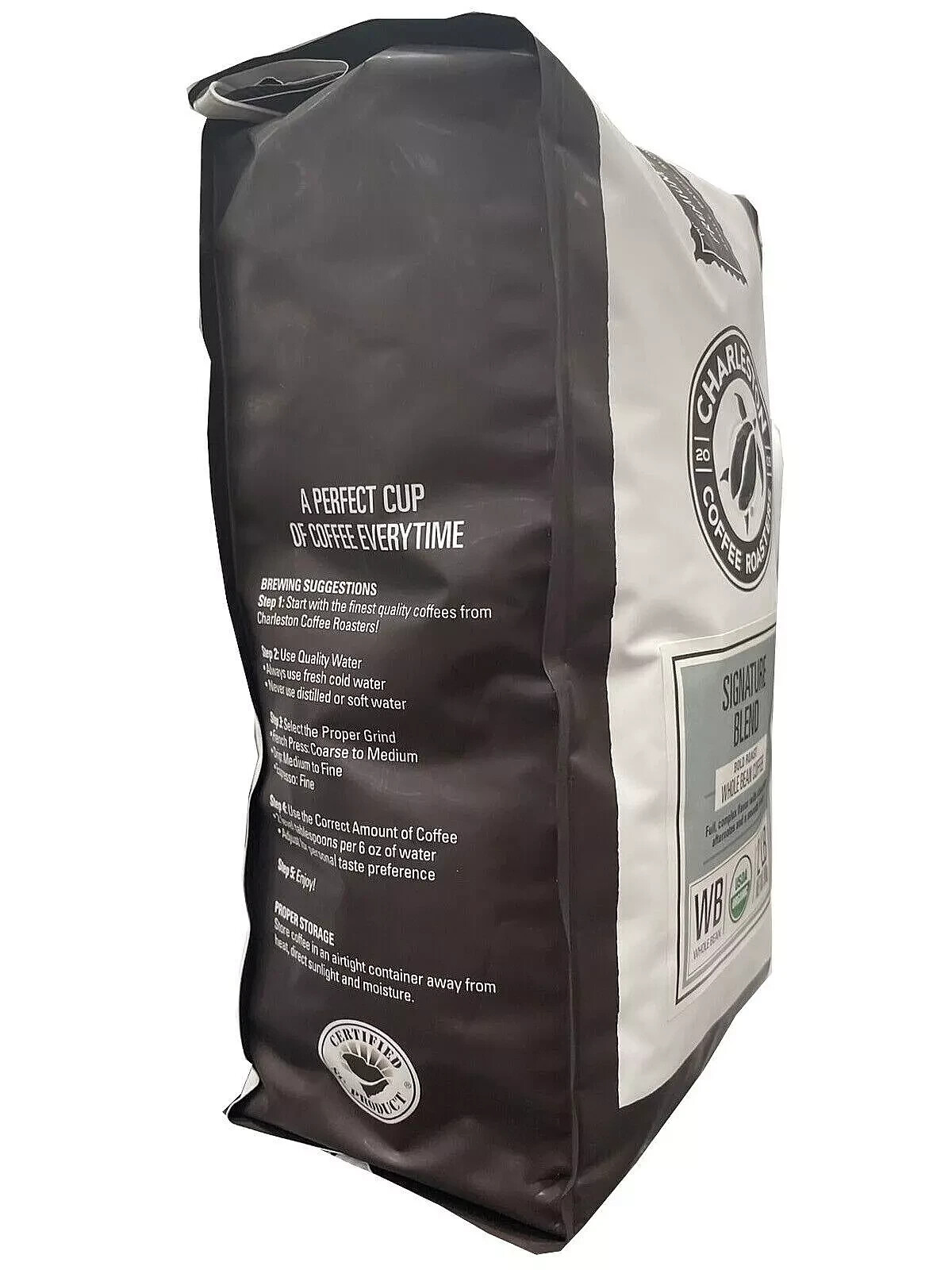 2 Packs Charleston Coffee Roasters Organic Dark Roast Signature Blend 2 Lb