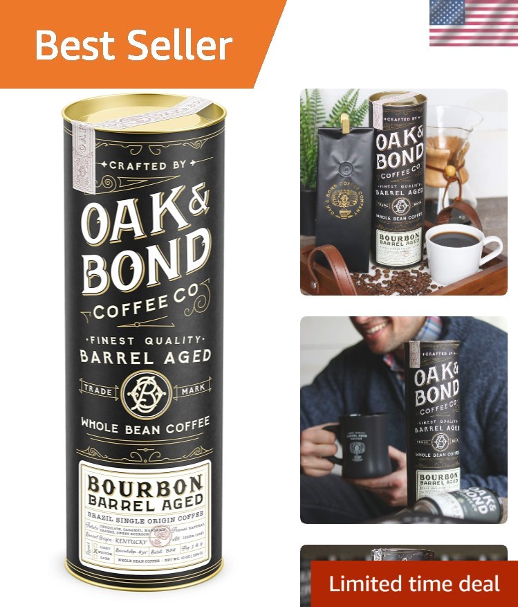 Signature Bourbon Barrel Aged Coffee – 10oz Brazilian Medium Roast Elegance