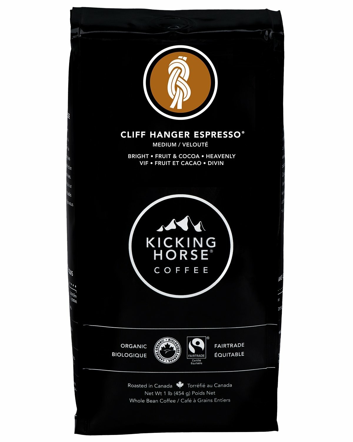 Kicking Horse Whole Bean Coffee Cliff Hanger Espresso Imported from Canada 1lb