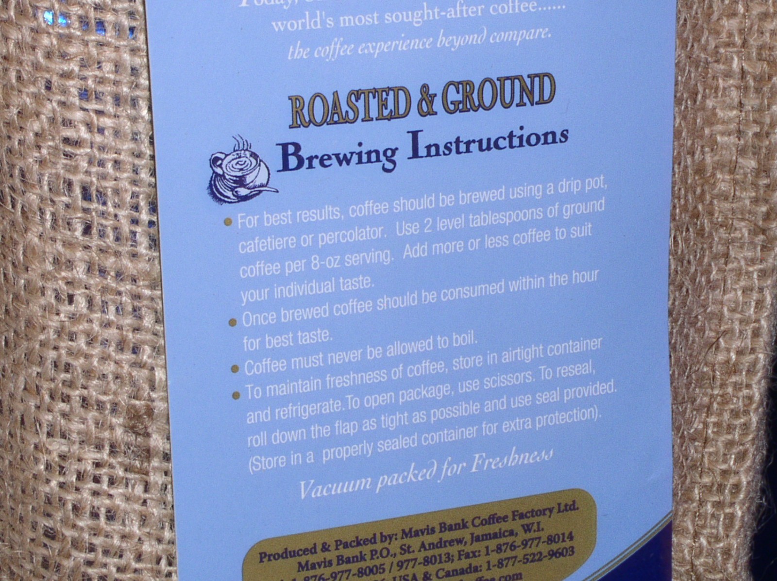 SEALED 8 OZ BLUE MOUNTAIN CLASSIC JABLUM 100% JAMAICA ROASTED GROUND COFFEE