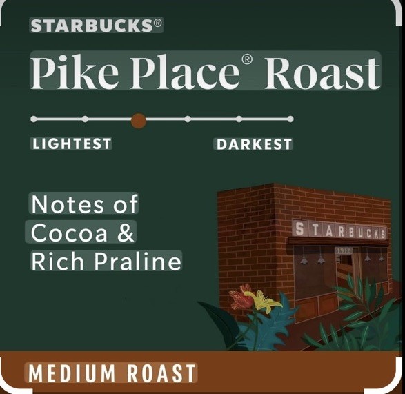 Starbucks Whole Coffee Beans, Medium Roast Hot or Iced Coffee, Pike Place Roast,