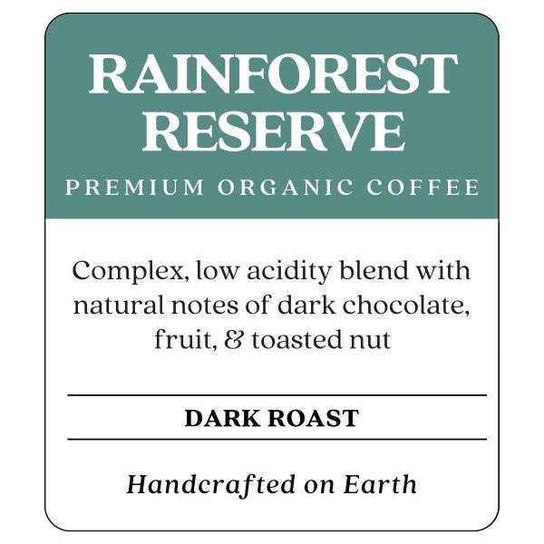 Rainforest Reserve Organic Blend Dark Roast Whole Bean Coffee – 2lbs