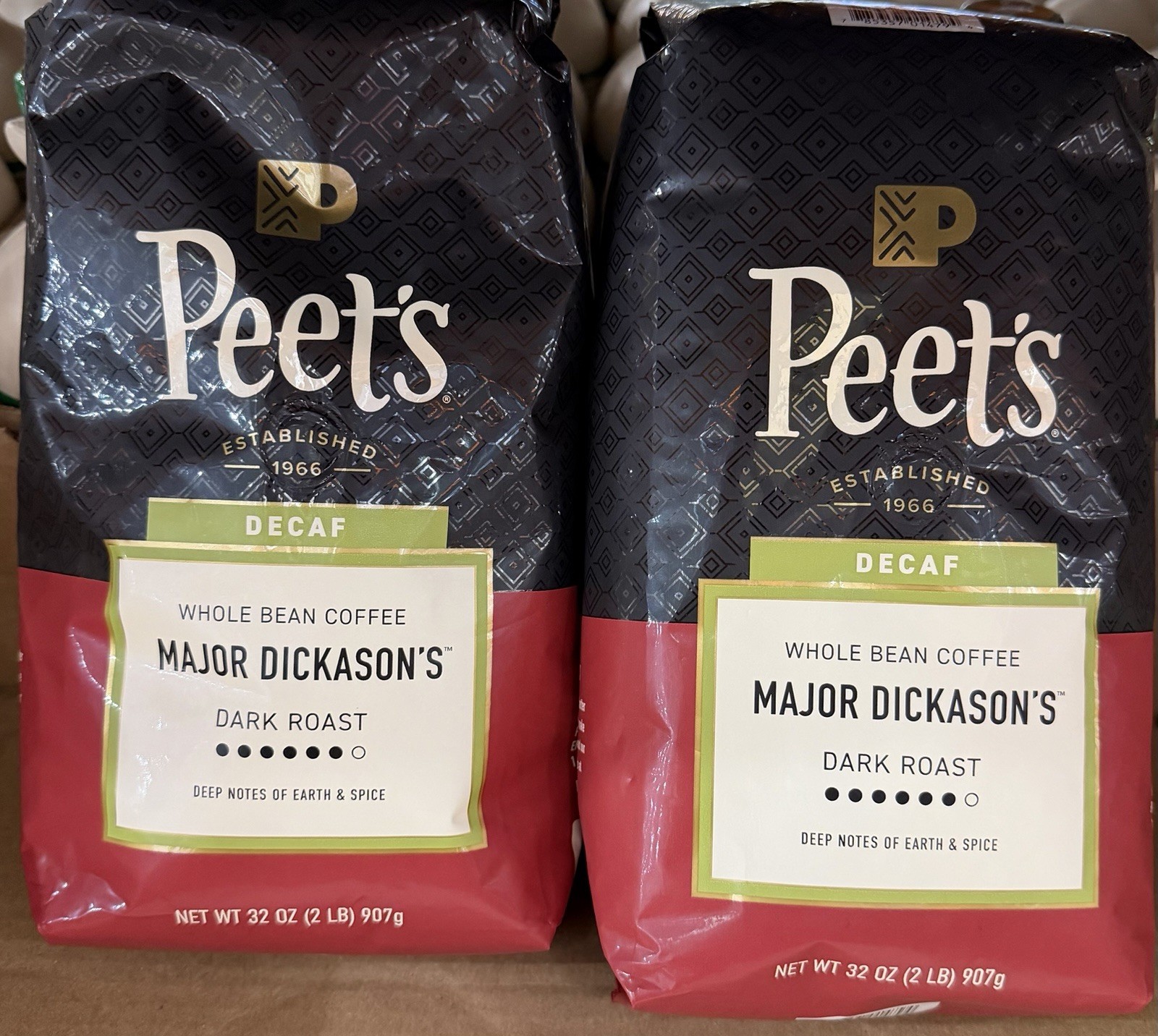 Peet’s Dark Roast Whole Bean, Major Dickason’s Blend-2 Pack (2-32 oz. bags)