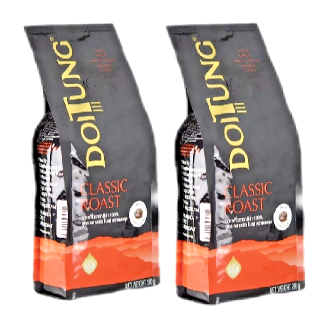 DoiTung Thai Whole Bean Coffee 100% Arabica 7.05oz (200g) – Pack of 2【US DDP】