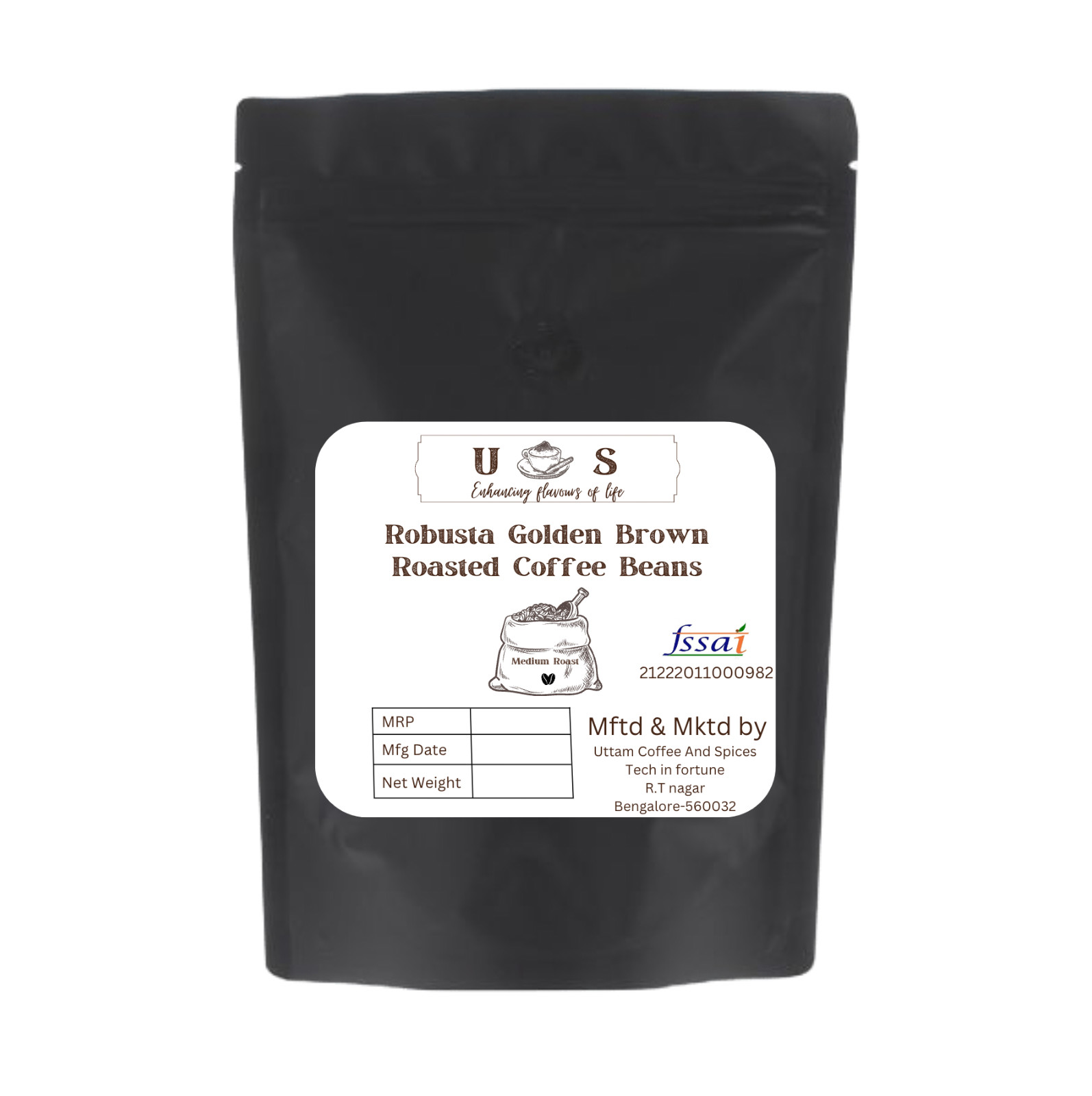 Robusta Golden Brown Roast Roasted coffee beans 1000gms