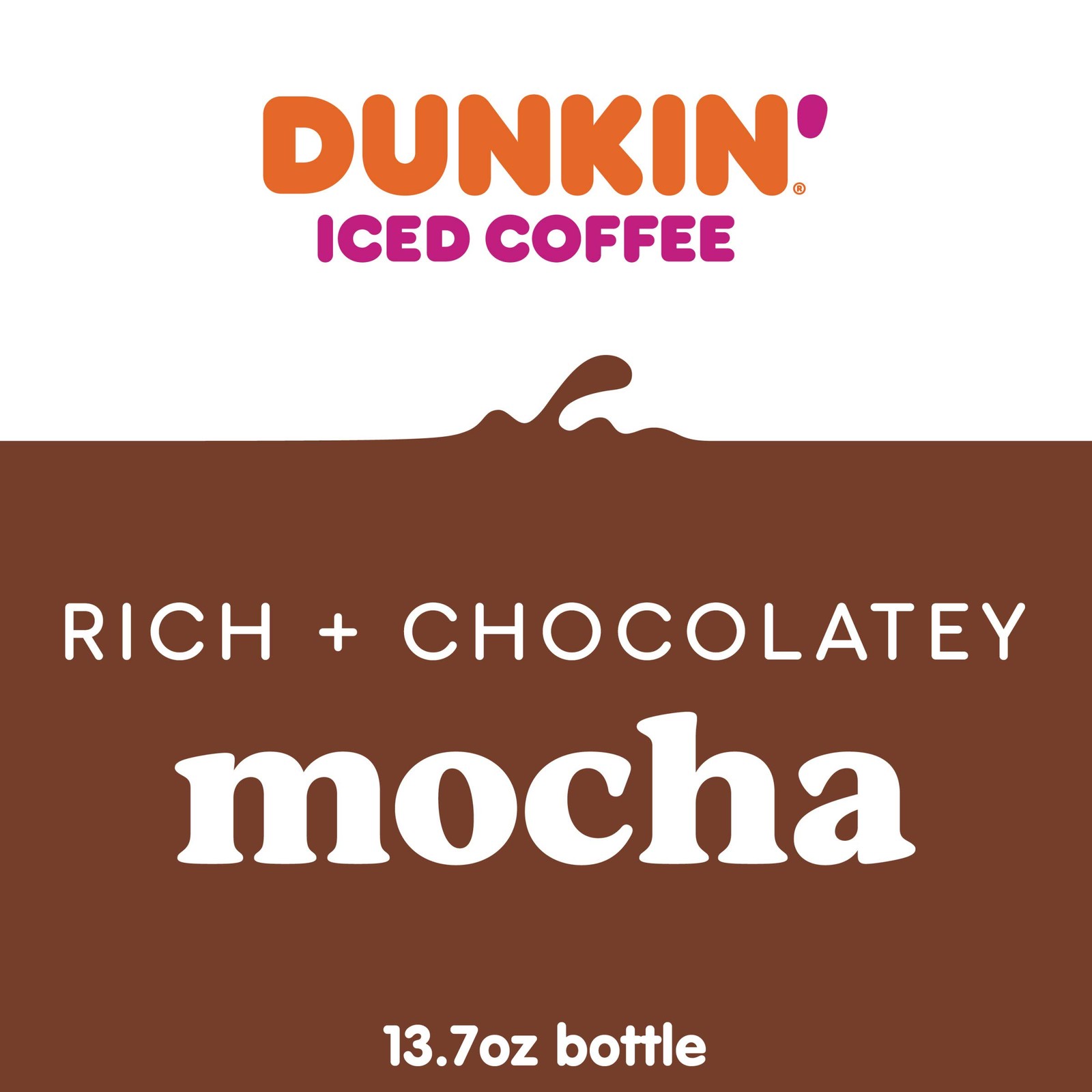 Dunkin’ Mocha Iced Coffee Bottle, 13.7 fl oz, 12 Pack Fl Oz (Pack of 12)