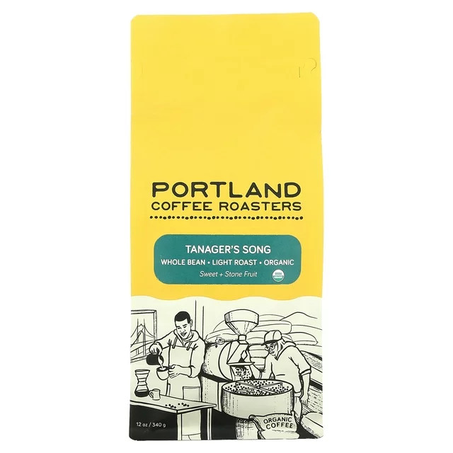 Portland Organic Coffee, Whole Bean, Light Roast, Tanager’s Song 12 oz