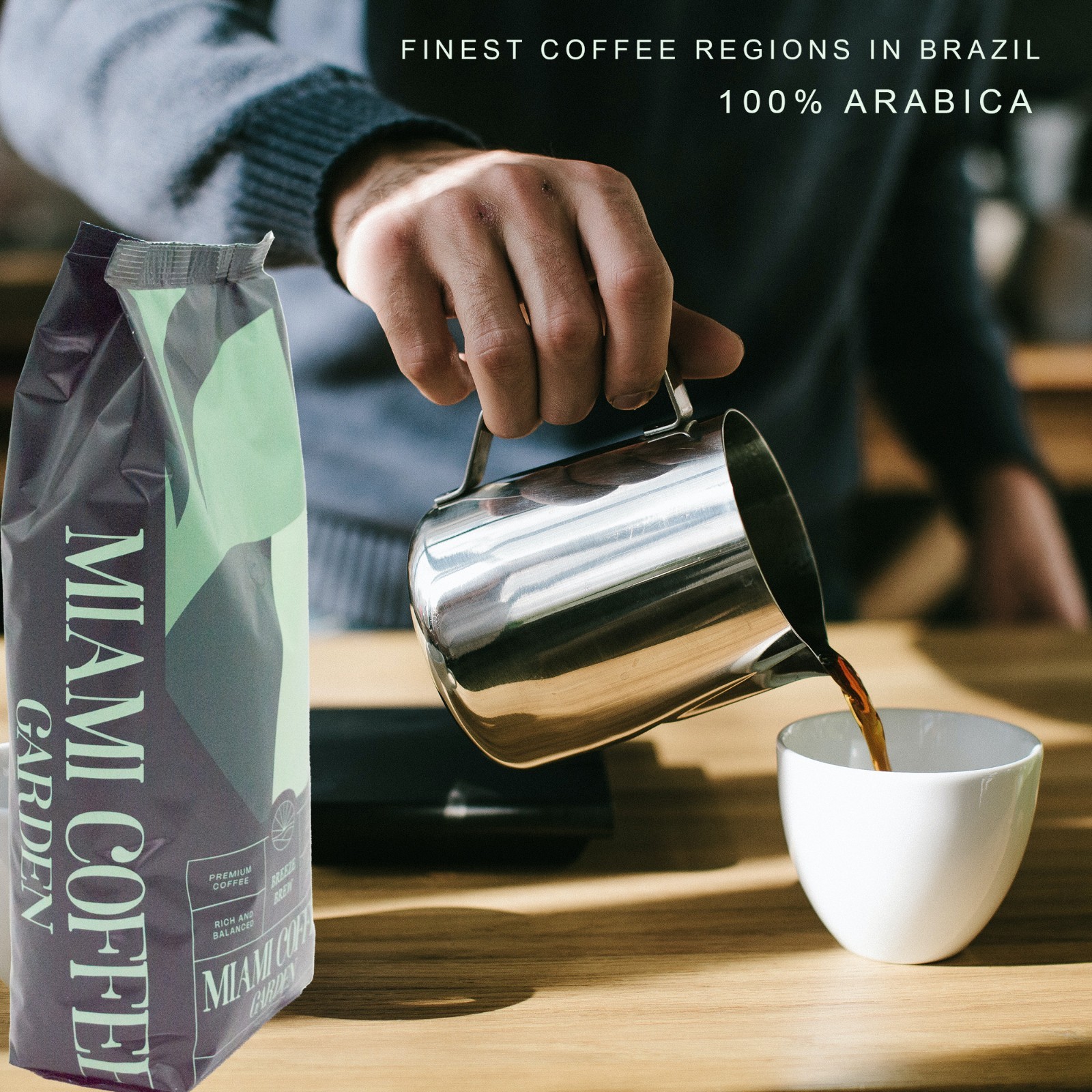 Miami Coffee Garden, Brazilian Premium Coffee, 2lb whole beans roasted, Arabica