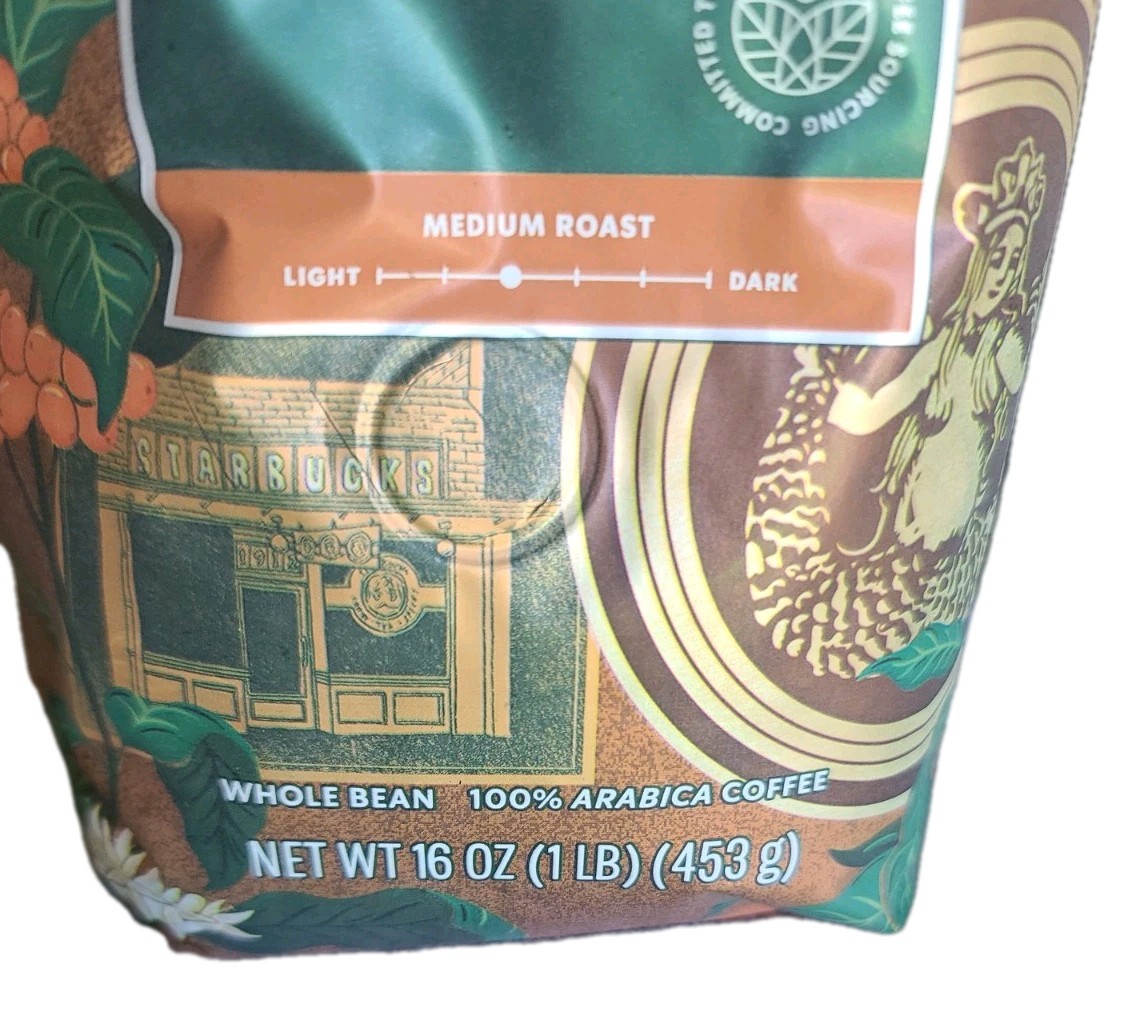 Starbucks Pike Place Whole Bean Coffee, 1lb/16oz, Medium Roast