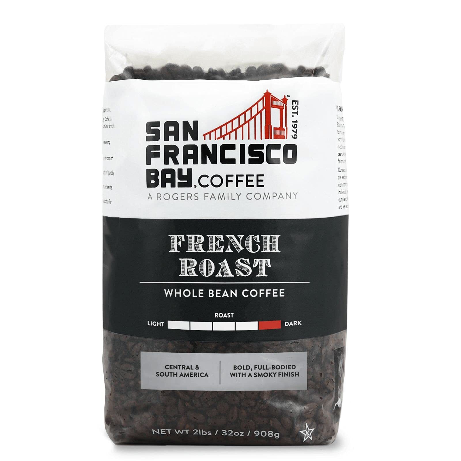 San Francisco Bay French Roast Whole Bean Coffee 908g – Dark Roast