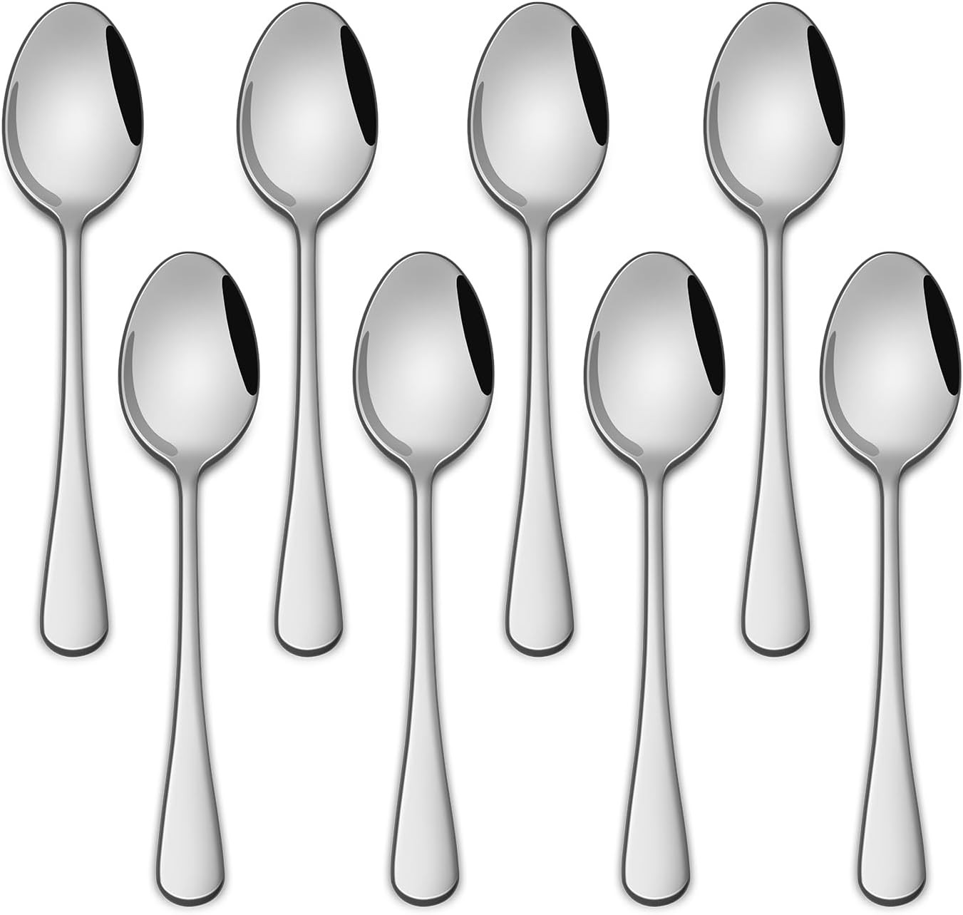 5.5 Inch Rose Gold Coffee & Tea Spoons,Set of 8 Stainless Steel Copper Small Dem